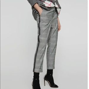 Zara Trafaluc high rise plaid dress pants.